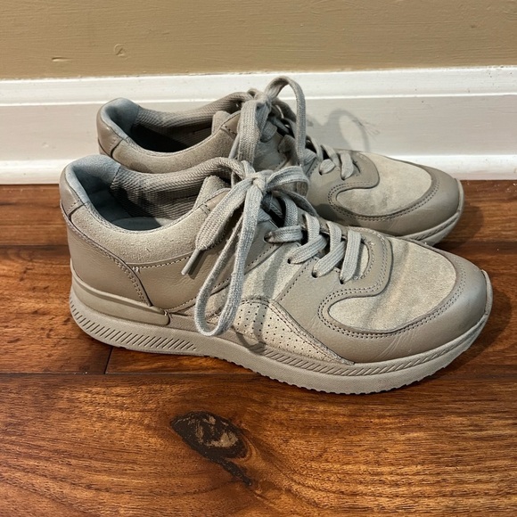 Everlane Gray Trainer Sneakers Leather Suede Lace Up Shoes Size M 5/ F 7 - Picture 3 of 8